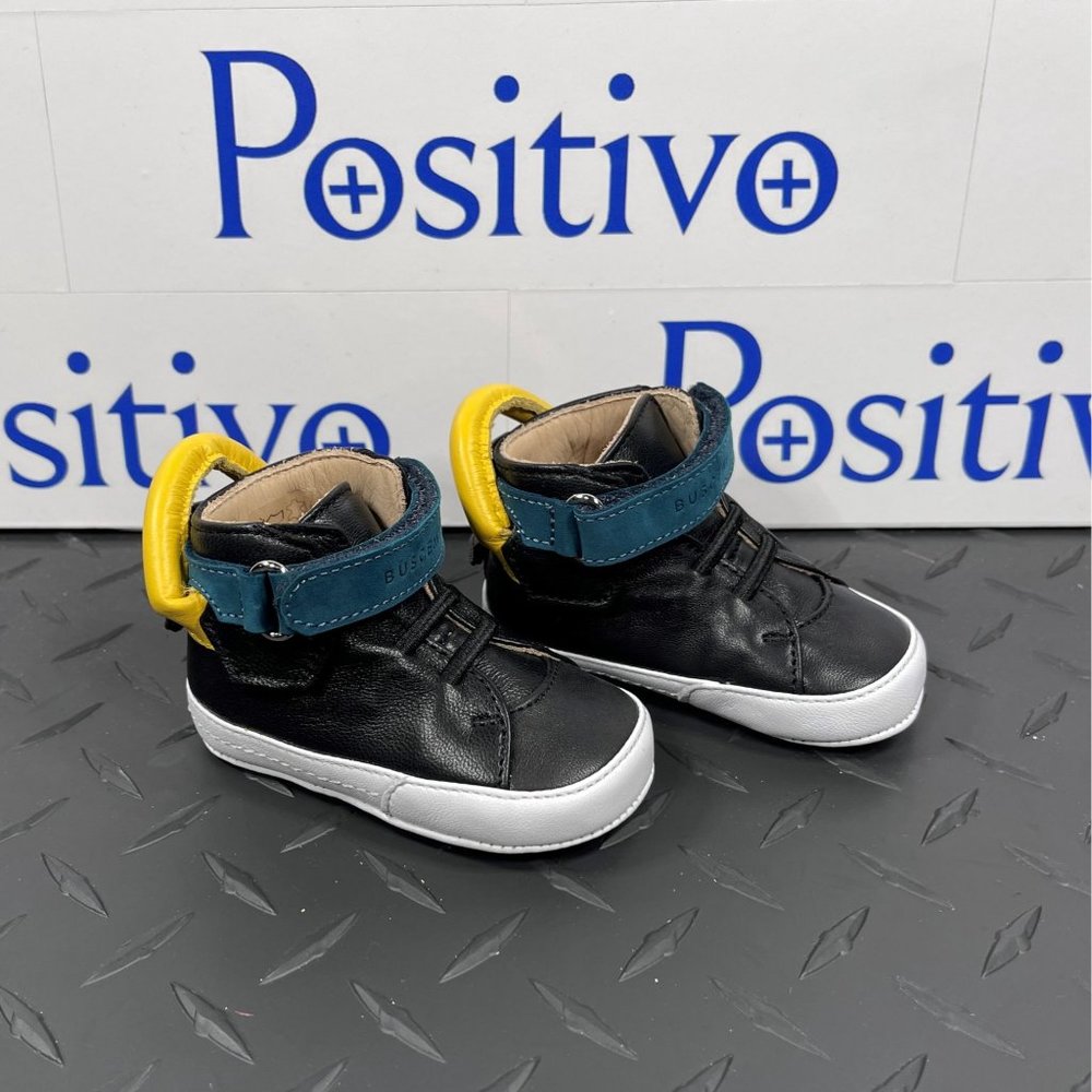 Buscemi 100MM Baby Black Trio Leather Sneakers US 4 EU 19 - Picture 4 of 6